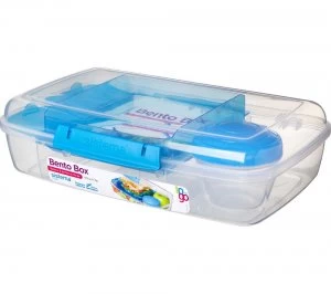 image of Sistema Bento Rectangular 1.7 litre Lunch Box Clear Blue