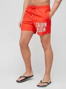 Image of Calvin Klein Medium Large Logo Swimshort - Red, Red Size M Men