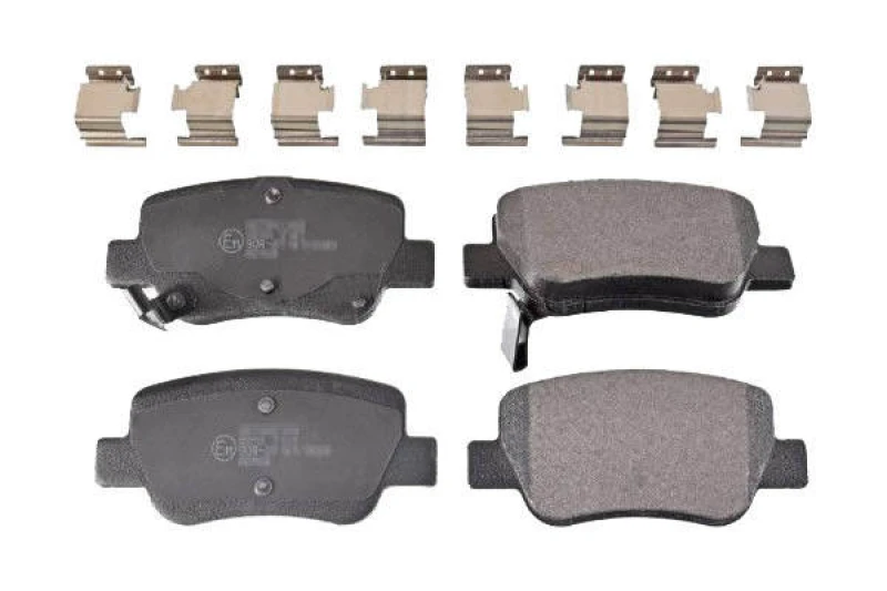 Image of SWAG 33 10 7331 Brake pad set Rear Axle, with acoustic wear warning, with fastening/mounting material, with fastening material Brake Pad Set,disc bra