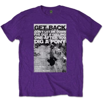 Image of The Beatles - Rooftop Shot Unisex Large T-Shirt - Purple