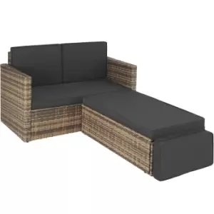 image of Tectake Corfu Rattan Sofa - Brown