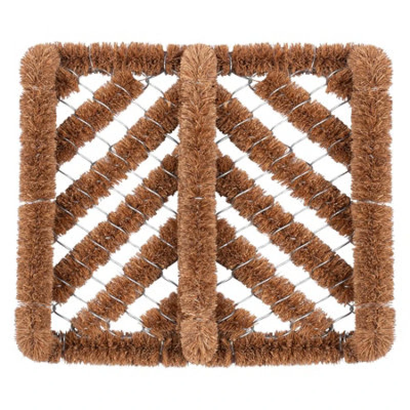 Image of Nicola Spring Natural Coir Scraper Door Mat - 35cm x 30cm Brown