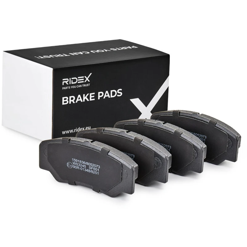 Image of RIDEX 402B0934 Brake pad set Front Axle, not prepared for wear warning indicator Brake Pad Set,disc brake (402)