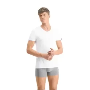 Image of Puma 2 Pack Basic V Neck T Shirts Mens - White