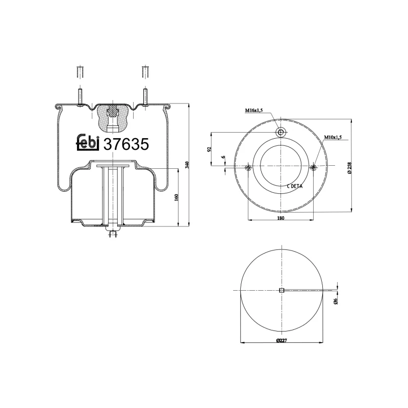 Image of FEBI BILSTEIN 37635 Boot, air suspension Front Axle Boot,air suspension (324)