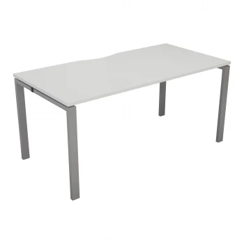 image of CB 1 Person Bench 1200 x 800 - White Top and Silver Legs