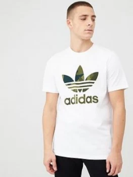Image of adidas Originals Large Camo Trefoil T- Shirt - White Size M Men