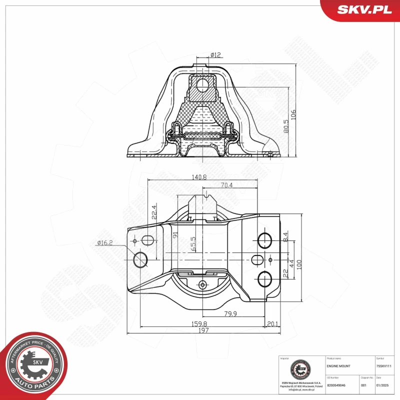 Image of ESEN SKV Engine mount ESEN SKV 75SKV111