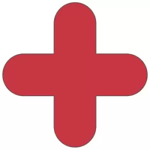 image of PVC floor markings, cross shape, pack of 50, red