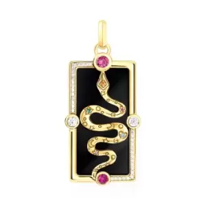 image of THOMAS SABO Gold Plated Cosmic Snake Colourful Stones Pendant