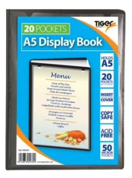 Image of Tiger A5 Presentation Display Book Black 20 Pocket