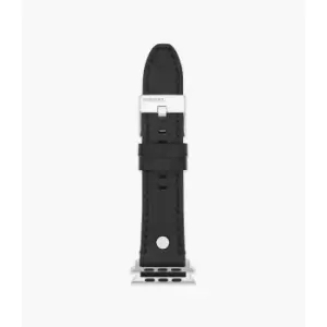 Image of Diesel Mens Leather Band For Apple Watch, 42Mm, 44Mm, 45Mm - Black