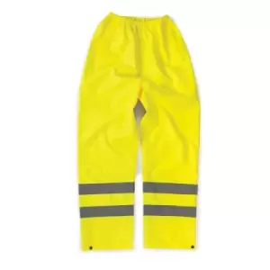 image of Tough Grit Hi-Vis Waterproof Trousers Yellow - L