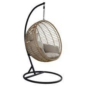 image of Charles Bentley Swing Chair Natural Steel