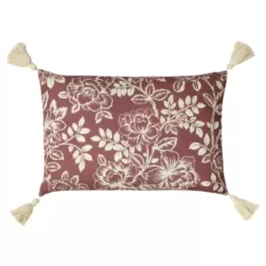 image of Somerton Floral Cushion Mulberry, Mulberry / 35 x 50cm / Polyester Filled