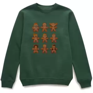 image of Star Wars Gingerbread Characters Green Christmas Sweatshirt - L