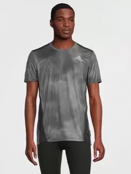 Image of adidas Own The Run Graphic T-Shirt - Grey Size XS Men