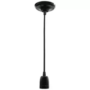 image of Lyyt Ceramic Pendant Cord Set E27 Gloss Black