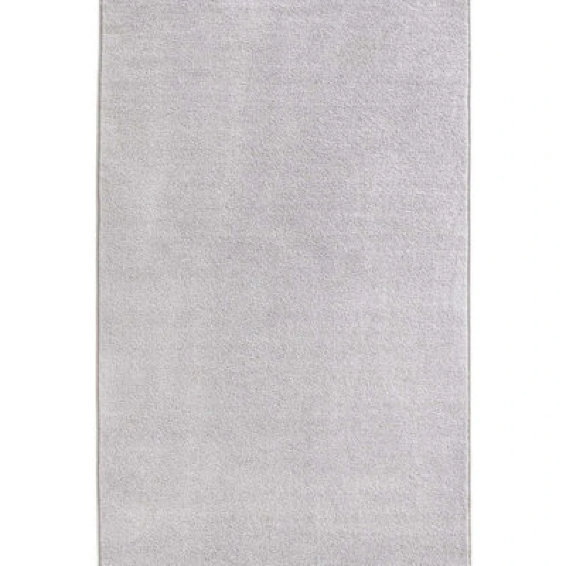 Image of The Rugs Velours Pure Modern Plain Velour Rug Synthetic Short Pile In White
