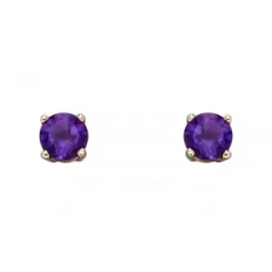 image of 9ct February Amethyst 4mm Stud Earrings GE2327