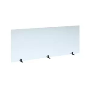 image of Free standing acrylic 700mm high screen with Black metal feet 1800mm wide