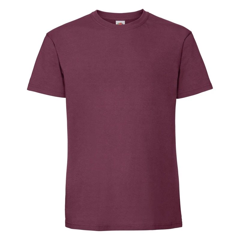 Image of Fruit Of The Loom Fruit of the Loom Men Ringspun Premium T-Shirt in Burgundy Size: Small Burgundy S Male 5057819119190