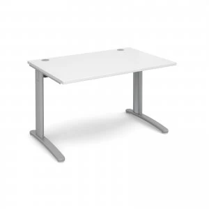 image of TR10 Straight Desk 1200mm x 800mm - Silver Frame White Top