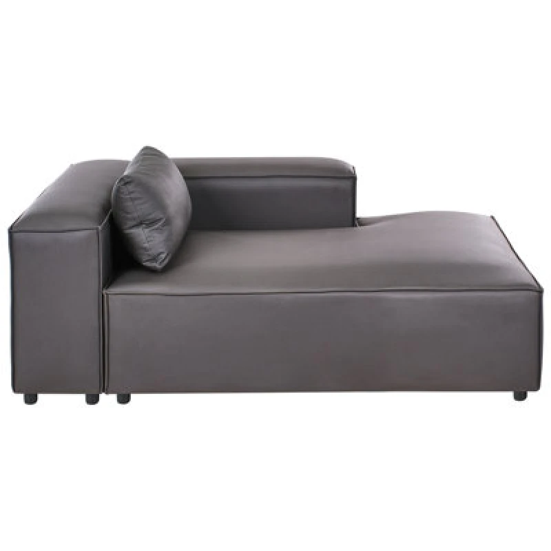 Image of Beliani Left-Hand Chaise Lounge Brande Faux Leather Black