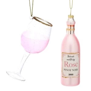 Image of Sass & Belle (Set of 2) Christmas Cheer Rosé and Glass Shaped Bauble