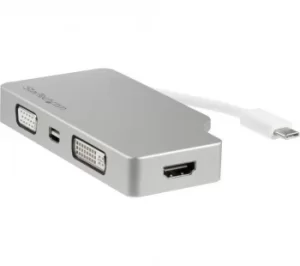 image of StarTech Aluminum Travel Av Adapter 4 in 1 USB C To VIDA DVI HDMI Or Mdp 4k