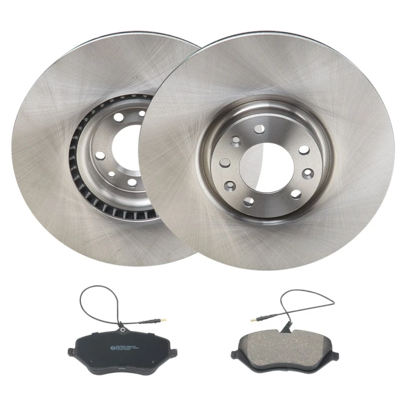 Image of RIDEX 3405B2764 Brake disc and pads set Front Axle, Brake Disc Type: Vented, incl. wear warning contact Brake Set,disc brakes (3405)
