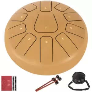 image of Steel Tongue Drum 10" 11 Notes Percussion Instrument W/bag Mallets Finger Picks