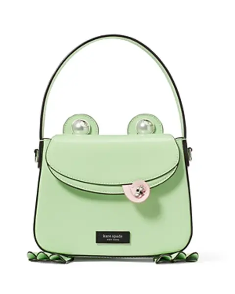 image of Lily Patent Leather 3D Frog Hobo Bag