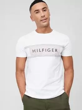 Image of Tommy Hilfiger Chest Logo T-Shirt - White Size M Men