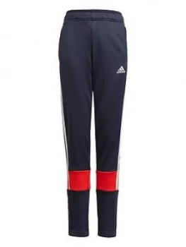 image of adidas Boys Junior B A.R 3-Stripes Track Pant - Grey/Red, Size 4-5 Years