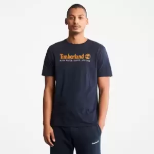Image of Timberland Wind, Water, Earth, And Sky T-Shirt For Men In Navy, Size S