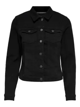 Image of ONLY Casual Denim Jacket Women Black