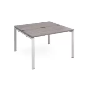 Image of Adapt starter units back to back 1200mm x 1200mm - silver frame and grey oak top