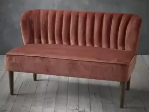Image of LPD Bella Vintage Pink Velvet Upholstered Fabric 2 Seater Sofa