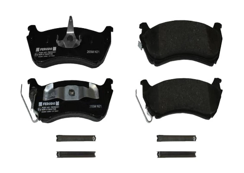 Image of FERODO FDB1401 Brake pad set with acoustic wear warning, without accessories, with piston clip Brake Pad Set,disc brake (402)