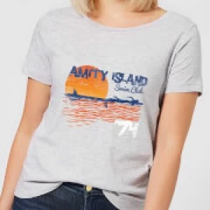Image of Jaws Amity Swim Club Womens T-Shirt - Grey - 3XL