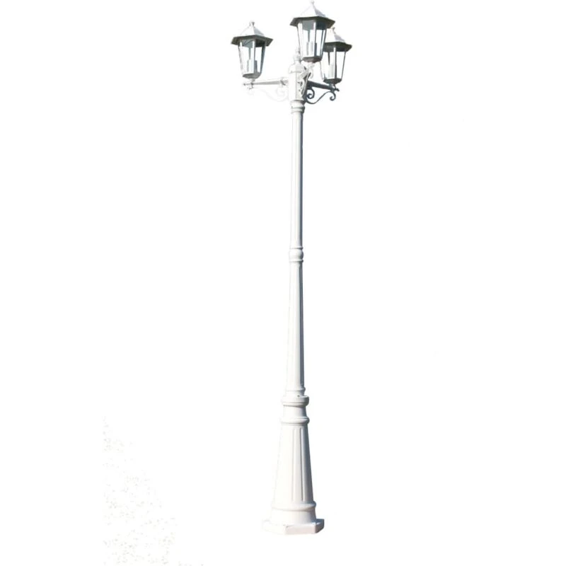 Image of XL DESTOCK Garden Light Post 3-arms 215cm White Aluminium vidaXL 8718475802310