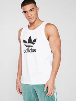Image of adidas Originals Trefoil Tank Top - White Size M Men