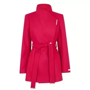 Image of Ted Baker Roses Wool Wrap Coat - Pink