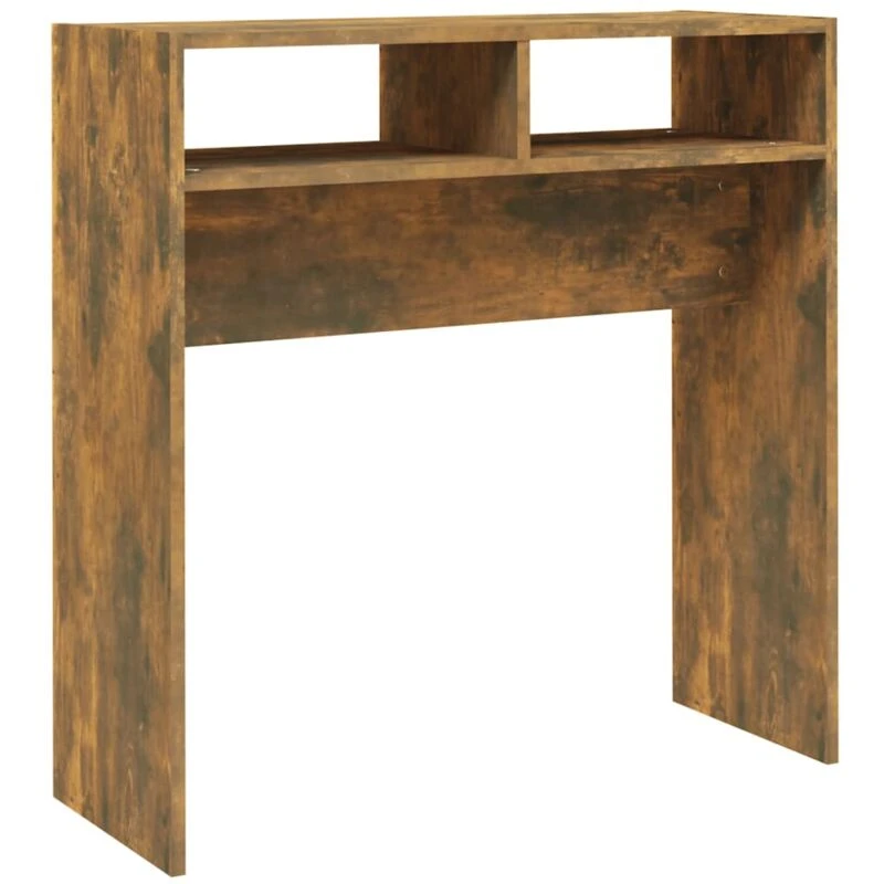 Image of Vidaxl Console Table Smoked Oak 78X30X80 Cm Engineered Wood, Brown 815936