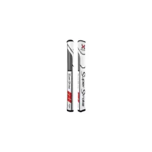 Image of SuperStroke Traxion Flatso 1.0 Putter Grip- White/Red/Grey