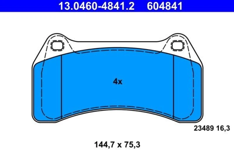 Image of ATE 13.0460-4841.2 Brake pad set not prepared for wear warning indicator Brake Pad Set,disc brake (402)