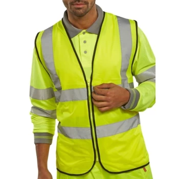 Image of Hi Viz Waistcoat Zip Fastened Saturn Yellow - Size 2XL