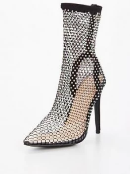 Image of Public Desire Diamante Heeled Shoe - Black, Size 7, Women