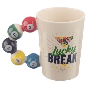 image of Pool Balls Shaped Handle Ceramic Mug